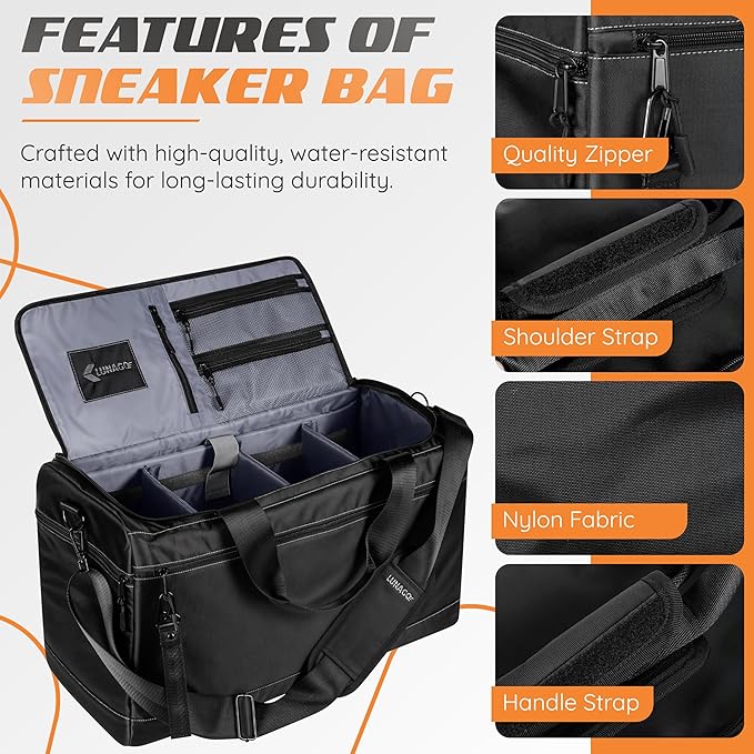 Sneaker Bag Multifunctional Outdoor/Sports/Gym Travel Shoe Bag - Travel Duffle Bag for Men & Women with 3 Adjustable Compartments & Shoulder Strap – Shoe Storage Bags Included - Sneakerhead Gifts