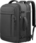 Expandable Travel Backpack 50L-60L, Extra Large Carry on Backpack Hiking Camping Rucksack with Waterproof Wet Pocket, Anti-Theft 19 Inch Gaming Laptop Bag for Road Trip Outdoor Sports, Black
