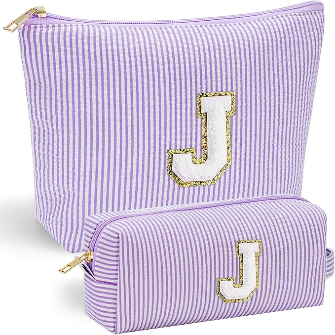 YOOLIFE Easter Gifts for Girls, Gifts for Teen Girls, Birthday Gifts Idea for Mom Her | Personalized Cute Makeup Bag for Girlfriend | 21st Birthday Gifts for Her Makeup Pouch Monogram Makeup Bag J