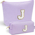 YOOLIFE Easter Gifts for Girls, Gifts for Teen Girls, Birthday Gifts Idea for Mom Her | Personalized Cute Makeup Bag for Girlfriend | 21st Birthday Gifts for Her Makeup Pouch Monogram Makeup Bag J