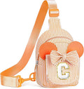 Gifts for Kids, Girls Birthday Gifts | Initial Crossbody Bags for Little Girl Kids Initial Cross Body Bag Small Sling Belt Bag Birthday Gift for Sister Daughter Granddaughter Gift (Orange C)