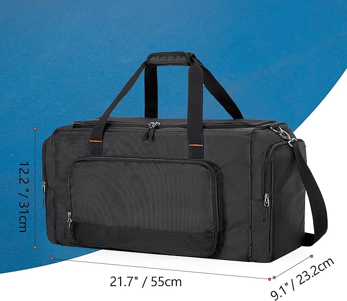 DSLEAF Sneaker Bag for 4 Pairs of US Size 14 Men's Shoes, Shoe Duffle Bag with 3 Adjustable Dividers, Sneak Travel Bag with Shoulder Straps for Comfort Carrying…