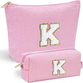 YOOLIFE Birthday Gifts for Women Kids Teen Girls Birthday Gifts for 6 7 8 9 10 11 12 13 Year Old Girls Initial Birthday Gift Makeup Bag for Girl Daughter Sister Teacher Friend Girlfriend Pink K