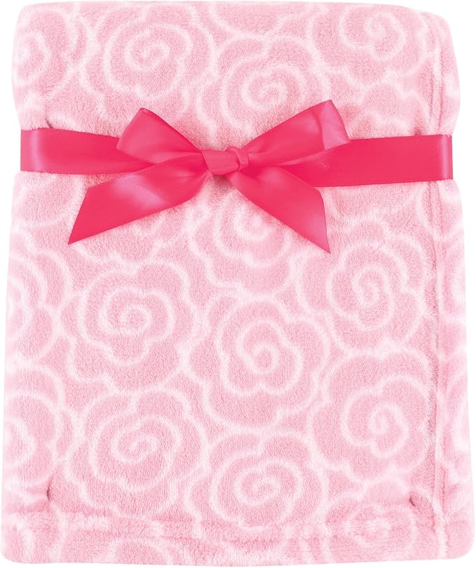 Luvable Friends Unisex Baby Coral Fleece Blanket, Pink Rose, One Size