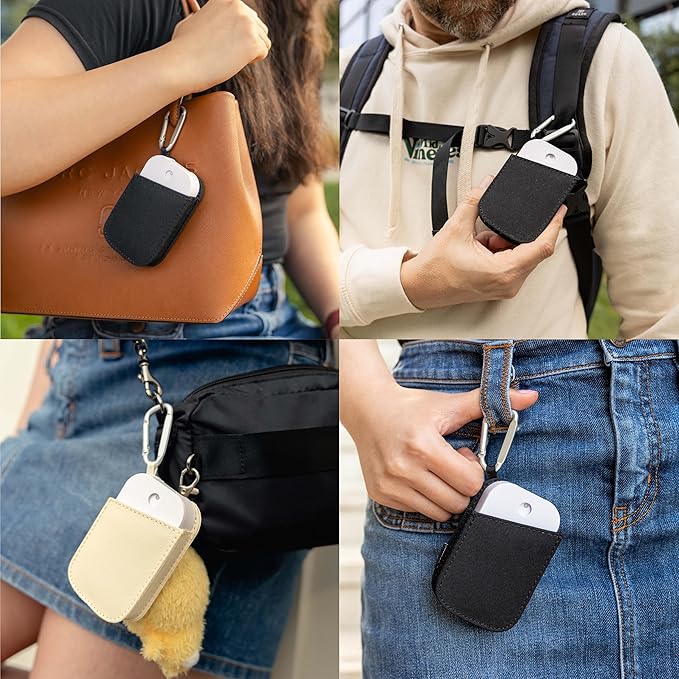 2nd Childhood Hand Sanitizer Holder Compatible with Touchland Mist Spray 1 FL OZ - Keychain Case Clip for Purse, Bag