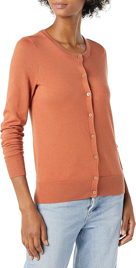 Amazon Essentials Women's Lightweight Crewneck Cardigan Sweater (Available in Plus Size)