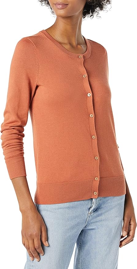 Amazon Essentials Women's Lightweight Crewneck Cardigan Sweater (Available in Plus Size)