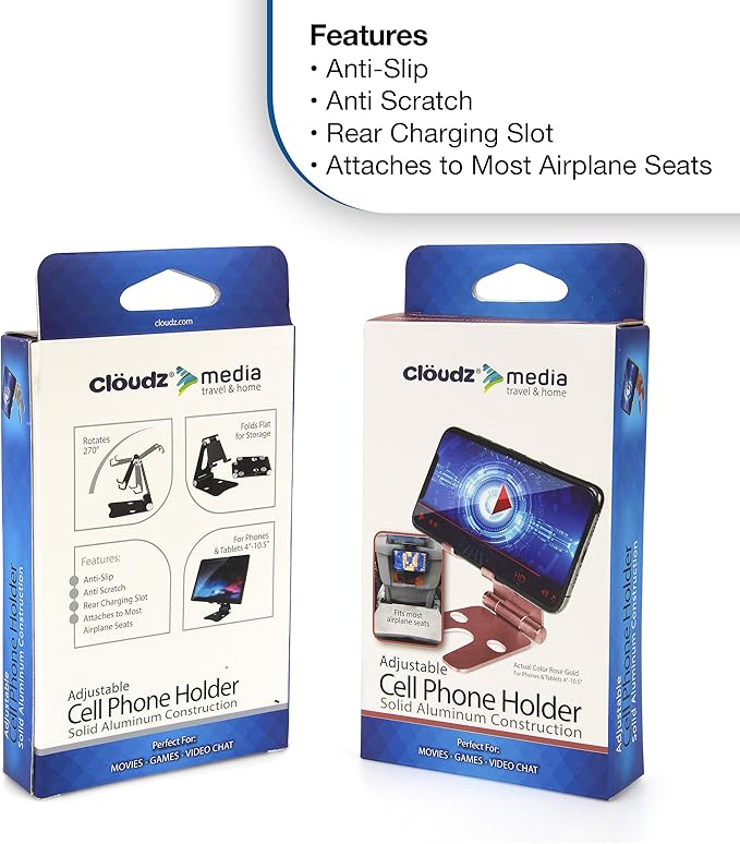 Cloudz Adjustable Aluminum Phone and Tablet Stand – Silver