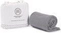 Threadmill Travel Blanket Cotton Viscose from Bamboo - Airplane Premium Soft Flight Grey Throw Blanket in Cloth Bag (Grey Color) Compact & Portable Blanket for Travel, Car, Picnic & Camping