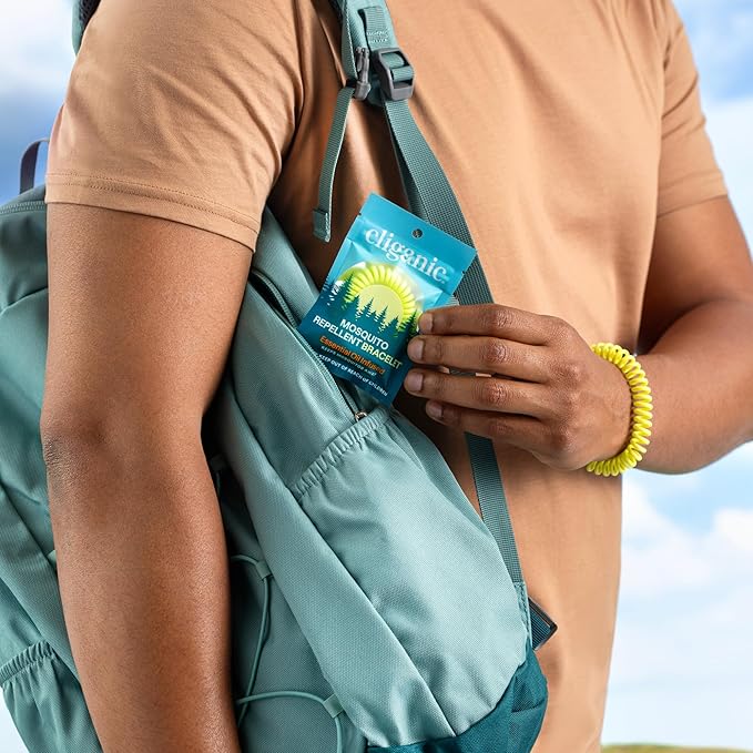 Cliganic 100 Pack Mosquito Repellent Bracelets for Adults & Kids - Natural DEET-Free Bands, Individually Wrapped
