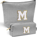 YOOLIFE Mothers Day Gift - Graduate & Birthday Gift for Her - Personalized Monogram Makeup Bag - Black