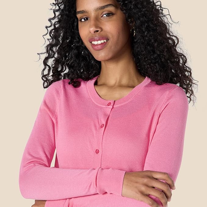 Amazon Essentials Women's Lightweight Crewneck Cardigan Sweater (Available in Plus Size)