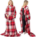 PAVILIA Blanket with Sleeves for Adult Women Men, Soft Warm Wearable Blanket Fleece Wrap Throw, Robe Blanket Gift