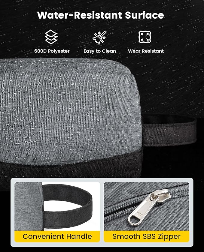 Vorspack Travel Toiletry Bag - Water Resistant Toiletry Bag for Men Small Travel Bag for Toiletries, Accessories - Black