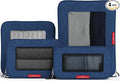 LeanTravel Premium Compression Packing Cubes for Travel - Suitcase Organizer Bags with Double Zipper & Breathable Mesh Panel - Space Saving Carry On Luggage Essentials (4-Pack, Navy Blue)