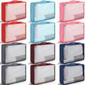 Tudomro 12 Pcs Large Packing Cubes Luggage Organizers for Suitcase Mesh Travel Organizer Bags Travel Packing Organizers for Traveling Camping Hiking
