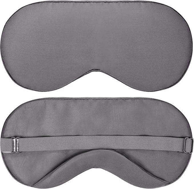 100% Bamboo Viscose Sleep Eye Mask - Dark Gray - Superior to Cotton - Light Blocking Travel Blindfold for Men & Women - Ultra-Soft & Comfortable with Adjustable Strap for Restful Sleep - by JoMo