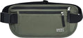 RFID Blocking Money Belt for Men Women, Slim Fanny Pack for Travel，Running,Conceal Waist Wallet for Passport Holder,Phone,Cash(Black Dark Olive Green)