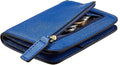 Toughergun Women’s Small Slim Leather Wallet with RFID Protection, Compact Bifold Mini Purse with Clear ID Window