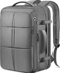 tazbuzo Travel Backpack, Extra Large 50L Flight Approved Carry on Backpack, Expandable Waterproof Business Suitcase Daypack Big Bag Fits 18.4 Inch Laptop, Grey