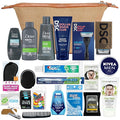 Convenience Kits International Men’s Super Premium 34 PC Travel Kit Featuring: Travel-Size Hair Care Products Plus Face, Body, Oral Care, Travel Essentials in Large Canvas Toiletry Bag (Khaki)