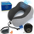 W.S. Sells Travel Neck Pillows for Airplanes - Pure Memory Foam with Ergonomic Design & Breathable Fabric - Travel Pillows for Airplanes & Cars - Set of Travel Essentials with Sleep Mask & Ear Plugs