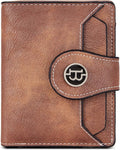 BOSTANTEN Women Leather Wallet RFID Blocking Small Bifold Zipper Pocket Wallet Card Case Purse with ID Window