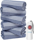 Antfuny 6 Packs Turkish Beach Towels Yoga Blanket Gym Workout Towel Mens Birthday Gift Ideas for Father Day Dad Husband Brother Uncle Son Daughter Boyfriend Male Boss Grandpa Him Appreciation Navy