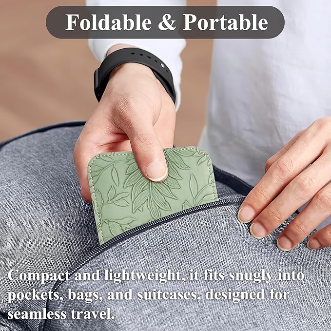 Airplane Travel Essentials for Flying Flex Flap Cell Phone Holder & Flexible Tablet Stand for Desk, Bed, Treadmill, Home & in-Flight Airplane Travel Accessories(1-Carved Green2)