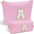 YOOLIFE Mothers Day Gifts for Mom Women Daughter Birthday Gifts for Kids Teen Girls | Initial Makeup Bag | Travel Cosmetic Bag | 11 12 13 14 15 16 Years Old Girl Gift Teacher Graduation Gift Pink A