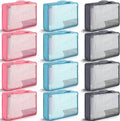 Tudomro 12 Pcs Large Packing Cubes Luggage Organizers for Suitcase Mesh Travel Organizer Bags Travel Packing Organizers for Traveling Camping Hiking