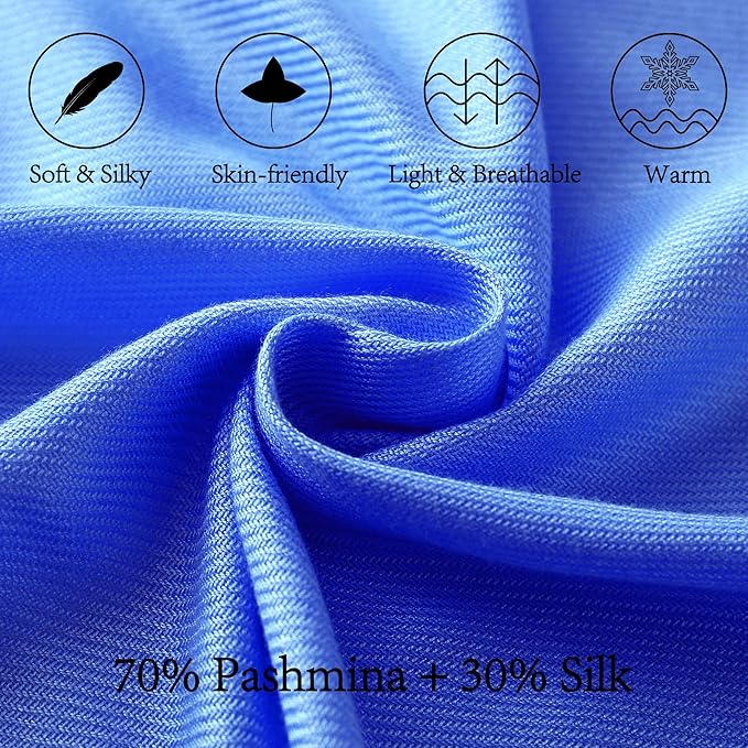 Soft Silky Pashmina Shawl Wraps Solid Colors Scarf for Wedding Evening Dresses
