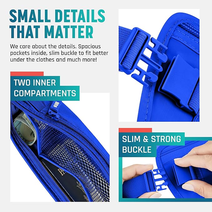 Alpha Keeper Money Belt for Travel Hidden Under Clothes – RFID Blocking Passport Holder & Slim Waist Wallet Pouch for Women & Men, Anti-Theft Travel Accessories