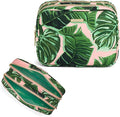 Conair Makeup Bag - Travel Toiletry Bag - Cosmetic Bag - Toiletry Bag for Women - Double Zip Organizer - Pink Palm Print