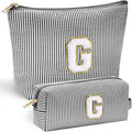 YOOLIFE Gifts for Girls, Women & Teenagers, Personalized Initial Makeup Bag, Unique Stitch Chenille Letter, Multicolor, Cosmetic Case, Makeup & Travel Use