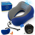 W.S. Sells Travel Neck Pillows for Airplanes - Pure Memory Foam with Ergonomic Design & Breathable Fabric - Travel Pillows for Airplanes & Cars - Set of Travel Essentials with Sleep Mask & Ear Plugs