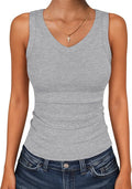 ANRABESS Tank Tops for Women V Neck Ribbed Knit Slim Fitted Sleeveless Basic Tee Tanks Casual Summer Clothes 2026