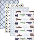 Hudson Baby Unisex Baby Cotton Flannel Receiving Blankets, Blue Cars, One Size