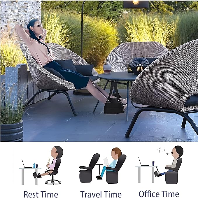 Foot Rest, Airplane Made with Premium Foam, Head Hammock Portable Travel Footrest Flight Carry-On Adjustable Height Travel AccessoriesHammock, Black