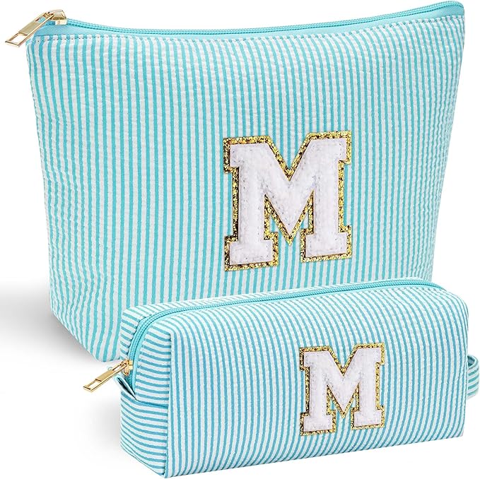 YOOLIFE Cute Travel Makeup Bag - Sweet 16 & Birthday Gifts, Monogram Makeup Bag, Large Cosmetic Bag for Women