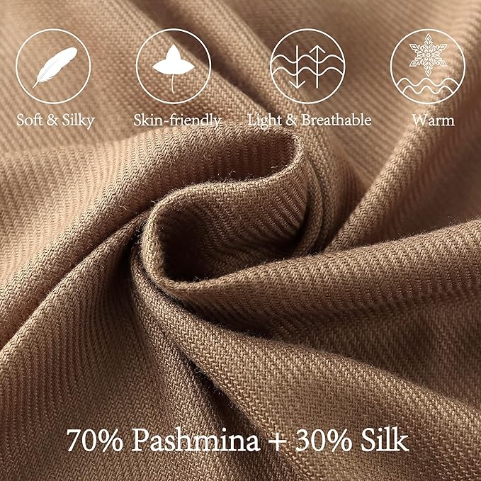 Soft Silky Pashmina Shawl Wraps Solid Colors Scarf for Wedding Evening Dresses