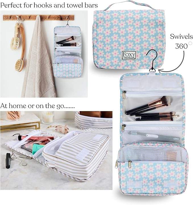 Packing Cubes Set – Cute Packing Cubes for Travel, Luggage Organizer Bags for Suitcase, For Kids & Family, Floral, Neutral & Aesthetic Travel Organizer Set-Blue Flower