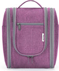 Narwey Small Hanging Toiletry Bag Women Travel Makeup Bag Organizer Toiletries Bag for Travel Size Essentials Accessories Cosmetics (Medium, Dark Purple)