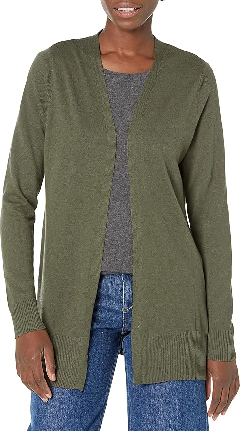 Amazon Essentials Women's Lightweight Long Sleeve Open-Front Cardigan Sweater (Available in Plus Size)