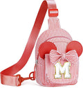 Birthday Gifts for Girls, Sling Bags for Girl Kid Toddler, Birthday Gifts for 2 3 4 5 6 Year Old Girls Small Initial Red Cross Body Sling Bag for Daughter Gift (Red M)