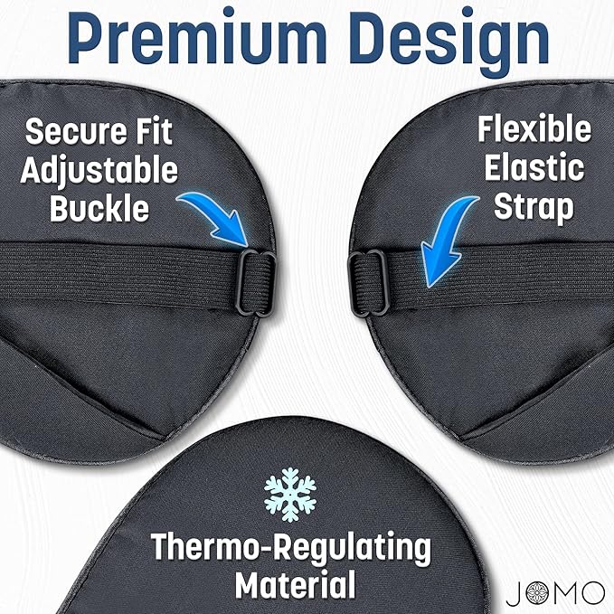 100% Tencel Sleep Eye Mask - Black - Superior to Cotton - Light Blocking Travel Blindfold for Men & Women - Ultra-Soft & Comfortable with Adjustable Strap for Restful Sleep - by JoMo