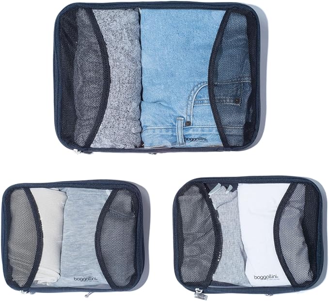 Baggallini Compression Cube 3-piece set - Lightweight Compression Packing Cubes for Travel