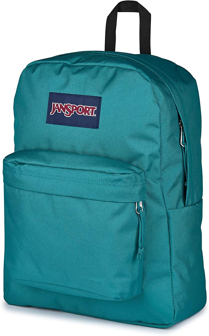 JanSport SuperBreak Plus Backpack with Padded 15-inch Laptop Sleeve and Integrated Bottle Pocket - Spacious and Durable Daypack for Work and Travel - Emerald Pool