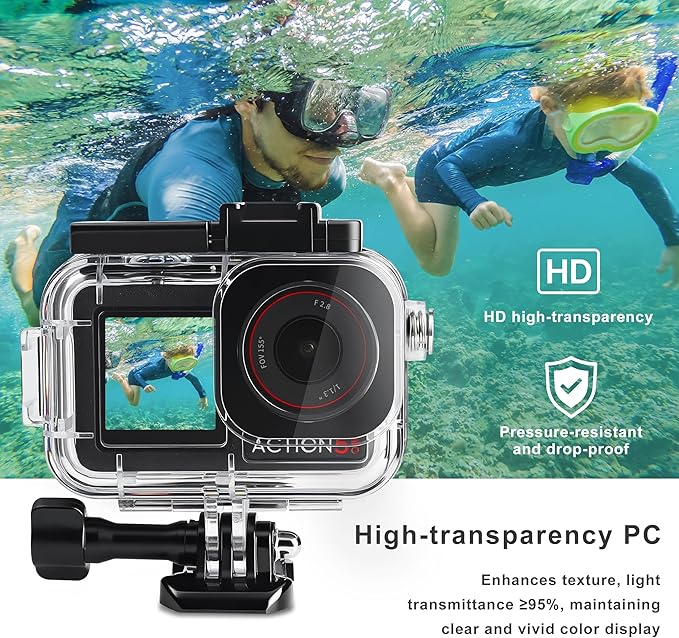 FitStill 60M/196FT Diving Kit for DJI osmo Action 5 pro/4/3, Waterproof Housing + Buoyancy Handle + Diving Filter for Underwater Shooting DJI Action 5pro/4/3 Protective Accessories