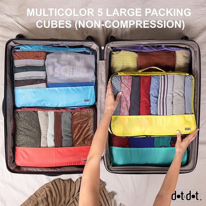 Large Packing Cubes for Travel - 10pc Packing Cubes for Suitcases - Lightweight Luggage Organizer Bags (Non-Compression)